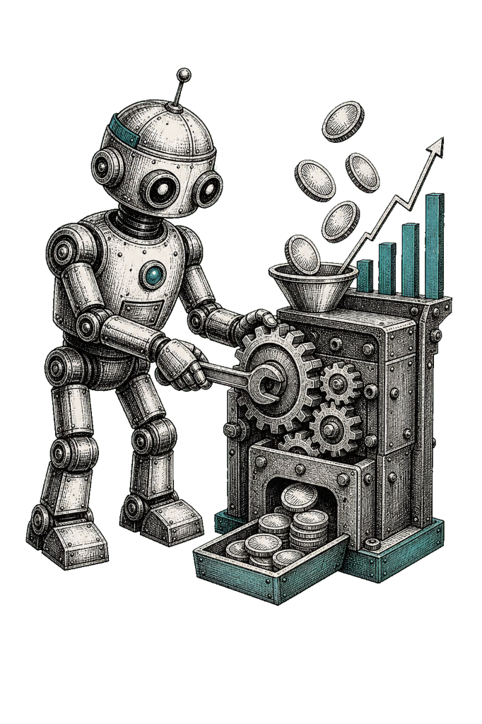 Robot generating money