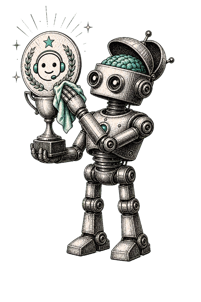 Robot polishing a trophy